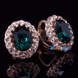 Фото Серьги-клипсы Хризолитовые грезы золото