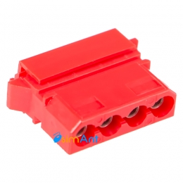 Фото Концевой штекер Molex 4-pin красного цвета (упрощенный монтаж)