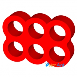 Фото Держатель кабеля 6-pin (питание видеокарты) красный закрытый