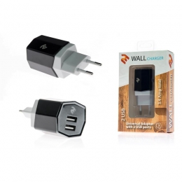 Фото Сетевое ЗУ 2E Dual USB Wall Charger 3.4A, Black (2E-WCRT58-B)