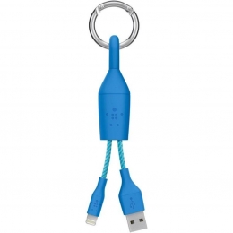 Фото Кабель-брелок Belkin USB 2.0 Lightning charge Carabiner Blue (F8J173bt06INBLU)