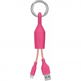 Фото Кабель-брелок Belkin USB 2.0 Lightning charge Carabiner Pink (F8J173bt06INPNK)