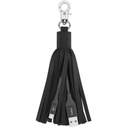 Фото Кабель-брелок Belkin USB 2.0 Lightning charge Tassel Black (F8J174bt06INBLK)