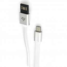 Фото Кабель 2E Dual Metal USB 2.0 to microUSB 1 м Silver(2E-CCTM13M-1S)