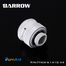 Фото Штуцер для жестких трубок Barrow с гайкой 14мм (TYKN-K1410 V4) белый