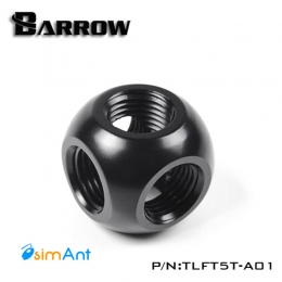 Фото Разветвитель 5 входов G1/4 металлический Barrow (TLFT5T-A01) черный