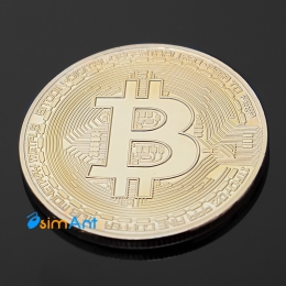 Фото Сувенирная монета Bitcoin (биткоин)