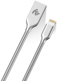 Фото Кабель 2E USB 2.4 Lightning Data/Charge Spring Metal 1m, Silver