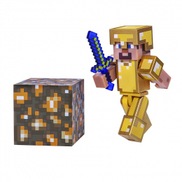 Фото Игровая фигурка Minecraft Steve в Gold Armor серия 3(16488M)