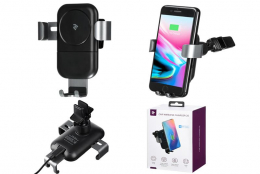 Фото Без проводное ЗУ 2E Gravity Car Mount Wireless Charger, black(2E-WCQ01-05)