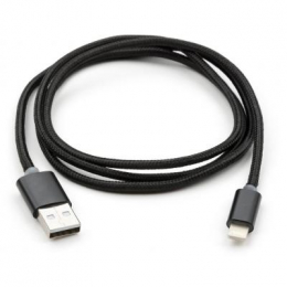 Фото Дата кабель USB 2.0 AM to Lightning 1m LED black Vinga