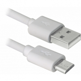 Фото Дата кабель USB08-03BH USB - Micro USB, white, 1m Defender (87477)