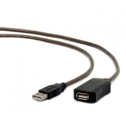 Фото Дата кабель USB2.0, активный, 15 м, черный Cablexpert (UAE-01-15M)