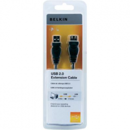 Фото Дата кабель USB2.0 AM/AF 3.0m Belkin (F3U153CP3M)