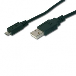 Фото Дата кабель USB 2.0 AM to Micro 5P 1.8m DIGITUS (AK-300127-018-S)
