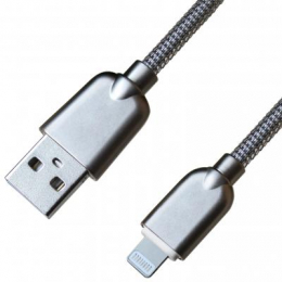 Фото Дата кабель USB 2.0 AM to Lightning 1.0m Silver Grand-X (ML02S)
