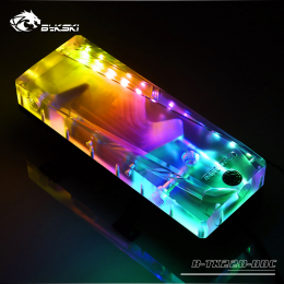 Фото Резервуар от Bykski B-TK220-DDC с помпой B-PMD3-CBK и RGB подсветкой