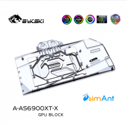 Фото Водоблок для видеоадаптеров ASUS TUF RX 6900XT / 6800XT O16G GAMING с бэкплейтом (A-AS6900XT-X)