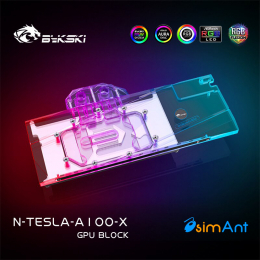 Фото Водоблок под видеокрту NVIDIA TESLA A100 40GB от Bykski с бэкплейтом (N-TESLA-A100-X)