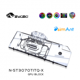 Фото Водоблок на видеокарты ZOTAC RTX3070TI-8G D6 TIANQI WINGS OC от Bykski, с бэкплейтом (N-ST3070TITQ-X)