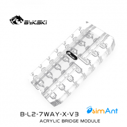 Фото Модульный мост-адаптер для водоблоков на 7 видеоадаптеров от Bykski, B-L2-7WAY-X-V3