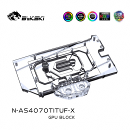 Фото Водоблок от Bykski для видеокарты ASUS GeForce RTX 4070 Ti с бэкплейтом (N-AS4070TITUF-X)