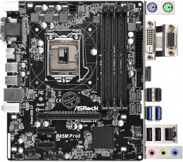 Фото Материнская плата ASRock B85M Pro3 (s1150, Intel B85, PCI-Ex16)
