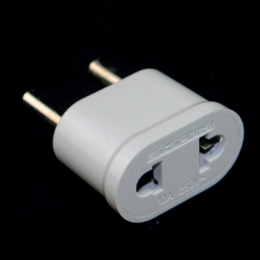 Фото Адаптер для электрических вилок США на ЕВРО (белый)