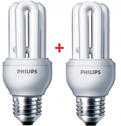 Фото Комплект энергосберегающих ламп Philips E27 11W 6500K Genie (1+1) (8717943898626)