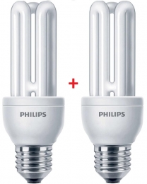 Фото Комплект энергосберегающих ламп Philips E27 14W 6500K Genie (1+1) (8717943898596)