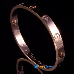 Фото Браслет Cartier Love мужской розовое золото с фианитами