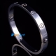 Фото Браслет Cartier Love с фианитами белое золото мужской