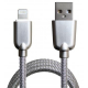 Фото Дата кабель USB 2.0 AM to Lightning 1.0m Silver Grand-X (ML02S)