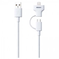 Фото Кабель Ozaki O!tool-Combo Cable USB/microUSB+Apple Lightning 1 м White (OT225WH)