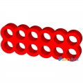 Фото Cable combs 12-pin (питание видеокарты) красный закрытый