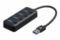 Фото Хаб 2Е USB-A to 4*USB3.0, Hub with switch, 0.25 м (2E-W1405)