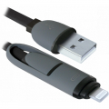 Фото Дата кабель USB10-03BP USB - Micro USB/Lightning, black, 1m Defender (87488)