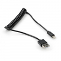 Фото Дата кабель USB 2.0 AM to Lightning Spring 1m black Vinga (VCPDCLS1BK)