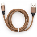 Фото Дата кабель USB 2.0 AM to Type-C nylon 1m brown Vinga (VCPDCTCNB21BR)