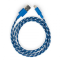 Фото Дата кабель USB 2.0 AM to Type-C 2color nylon 1m blue Vinga (VCPDCTCNB31B)