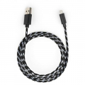 Фото Дата кабель USB 2.0 AM to Micro 5P 2color nylon 1m black Vinga (VCPDCMBN31BK)