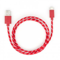 Фото Дата кабель USB 2.0 AM to Lightning 2color nylon 1m red Vinga (VCPDCLNB31R)