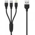 Фото Дата кабель USB 2.0 AM to Lightning + Micro 5P + Type-C 1.0m black Remax (RC-109TH-BLACK)