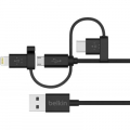 Фото Дата кабель USB 2.0 AM to Lightning + Micro 5P + Type-C 1.2m Universal Belkin (F8J050BT04-BLK)