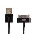 Фото Дата кабель USB 2.0 AM to Apple 30pin 1.0m Simple Black JUST (30P-SMP10-BLCK)