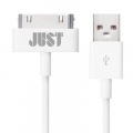 Фото Дата кабель USB 2.0 AM to Apple 30pin 1.0m Simple White JUST (30P-SMP10-WHT)