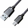 Фото Дата кабель USB 2.0 AM to Micro 5P 1.0m 1.5A, Dark Silver Grand-X (MM02DS)