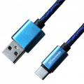 Фото Дата кабель USB 2.0 AM to Type-C 1.0m Blue/Black Grand-X (FC05BLB)