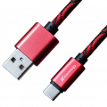 Фото Дата кабель USB 2.0 AM to Type-C 1.0m Red/Black Grand-X (FC05RB)