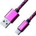 Фото Дата кабель USB 2.0 AM to Type-C 1.0m Rose/Black Grand-X (FC05RSB)
